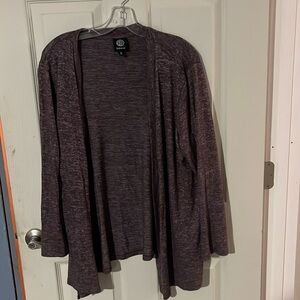 Bobeau  Purple Open Cardigan 1x